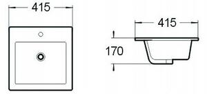 Mexen Stella lavabo incassato nel piano 41 x 41 cm, bianco - 25454100