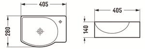 Mexen Mista lavabo da appoggio sinistro 40 x 28 cm, bianco - 22174000L