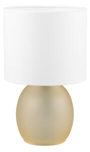 Lampada da tavolo in bianco e oro con paralume in tessuto (altezza 29 cm) Vela - Trio