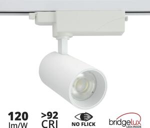Faro LED 20W, Monofase, 60°, 120lm/W, CRI92, no Flickering - BRIDGELUX LED Colore Bianco Caldo 2.700K