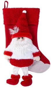 Stivale decorativo natalizio rosso con Babbo Natale