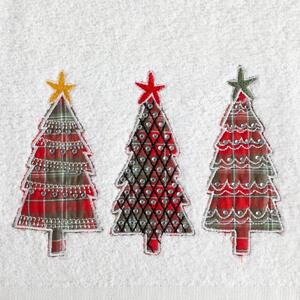 Asciugamano natalizio in cotone bianco con alberi Šírka: 50 cm | Dĺžka: 90 cm