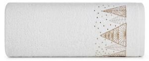 Asciugamano in cotone bianco con ricamo natalizio dorato Larghezza: 70 cm | Lunghezza: 140 cm