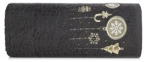 Asciugamano natalizio in cotone nero con decorazioni natalizie Larghezza: 70 cm | Lunghezza: 140 cm