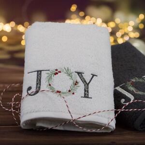 Asciugamano natalizio in cotone bianco JOY Larghezza: 70 cm | Lunghezza: 140 cm