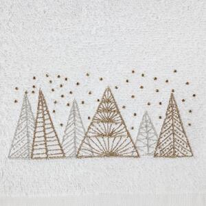 Asciugamano in cotone bianco con ricamo natalizio dorato Larghezza: 70 cm | Lunghezza: 140 cm