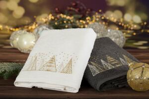 Asciugamano in cotone bianco con ricamo natalizio dorato Šírka: 50 cm | Dĺžka: 90 cm