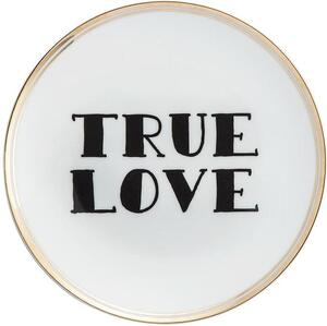 Piatto colazione in porcellana con scritta True Love