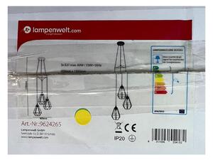 Lampenwelt - Lampadario a sospensione con filo ELDA 3xE27/60W/230V