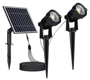 SET 2x Lampada solare LED da esterno 2xLED/1,2W/3,7V IP65 3000K