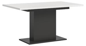 Tavolo da pranzo Motion con base a colonna 90x150/190 cm e 1 piano di inserimento bianco, grigio