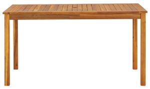Tavolo da Giardino 140x80x74 cm in Legno Massello di Acacia