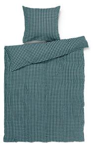 Set copripiumino e federa verde e blu in crêpe per letto singoloe per letto esteso 140x220 cm Bæk&Bølge – JUNA