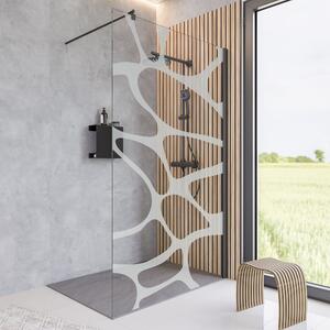 Schulte Walk In shower screen Alexa Style 2.0, vetro di sicurezza temperato da 6 mm, tipo di vetro: Wave 2 decor, colore profilo: nero opaco, dimensioni: 90 x 200 cm