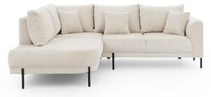 Divano angolare beige (con penisola a sinistra/a L) con rivestimento in ciniglia Mauris – Ropez