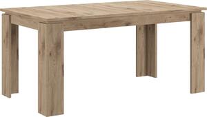 Tavolo da pranzo Laredo in riproduzione Nox Oak, allungabile 160-200 x 90 cm