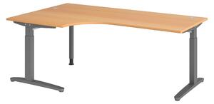 Bümö Scrivania Serie-XB - Decorazione: faggio, struttura: grafite, dimensioni: scrivania angolare 200 x 120 cm