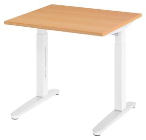 Scrivania bümö serie XB - Decorazione: faggio, dimensioni: 80 x 80 cm, struttura: bianco/alluminio lucido