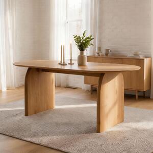Tavolo da pranzo MALA con piano ovale 180 x 90 cm, finitura rovere - tavolo da pranzo in MDF, robusto e stabile, ideale per la cucina e la zona pranzo, offre spazio per 6 persone, superficie di facile manutenzione