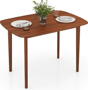 Tavolo da pranzo COSTWAY, tavolo da sala da pranzo con gambe in legno di gomma, tavolo da cucina per 2-4 persone, tavolo in legno per cucina, sala da pranzo, 110 x 78 x 77 cm, noce