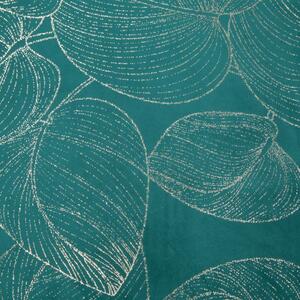 Tovaglia centrale in velluto con stampa lucida di foglie turchesi Larghezza: 35 cm | Lunghezza: 140 cm
