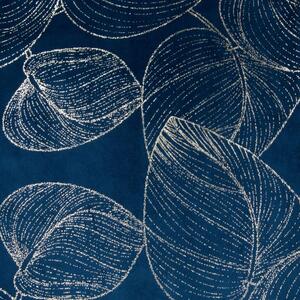 Tovaglia centrale in velluto con stampa di foglie blu lucido Larghezza: 35 cm | Lunghezza: 140 cm