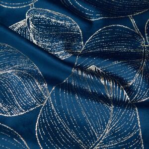 Tovaglia centrale in velluto con stampa di foglie blu lucido Larghezza: 35 cm | Lunghezza: 140 cm
