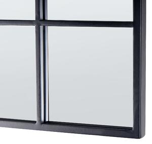 Specchio da parete a forma di finestra quadrata con struttura in metallo di colore nero 78 x 78 cm stile moderno industriale Beliani