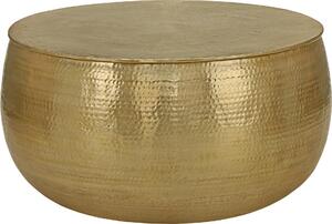 Tavolino WOMO-DESIGN Ø 90x45 cm, oro, aspetto martellato, tavolino fatto a mano, elegante tavolino orientale per il soggiorno