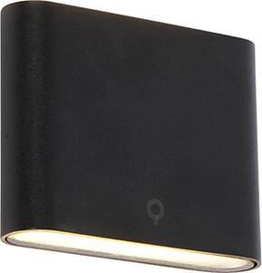 Moderna lampada da esterno nera, 11,5 cm, con LED, IP65, a batteria