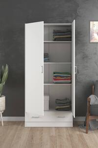 Armadio bianco con cassetto 79x170h cm - Amylya