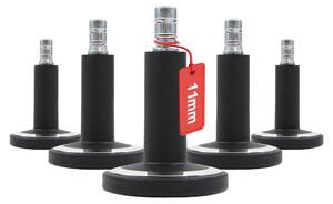 Set di 5 rotelle per sedie da ufficio, attacco da 11 mm, colore nero/cromato