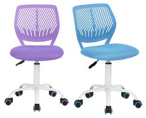 Set di 2 sedie da ufficio girevoli, regolabili in altezza, senza braccioli, colore blu e viola