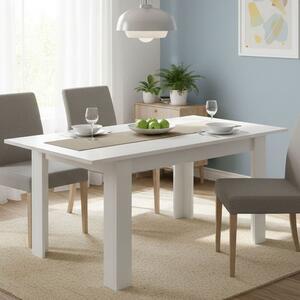 Tavolo allungabile moderno 6-8 posti 140/190x90cm bianco lucido - Dencio