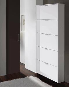 Scarpiera 5 ante bianca lucida 70x180h cm - Anatra