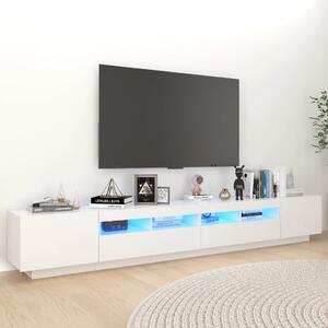 Mobile Porta TV con Luci LED Bianco 260x35x40 cm