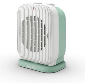 Stufa ventilata da 2000 W, grado di protezione IP21, con sistema di protezione anticaduta, oscillante, con 2 livelli di potenza, colore grigio-verde