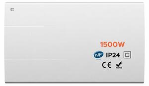 Radiatore elettrico in Vetroceramica, 1500 W, da montare a parete, digitale, programmazione settimanale, colore bianco