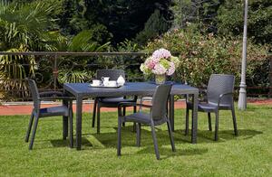 Set di 4 sedie da esterno eleganti impilabili antracite - Anacleto