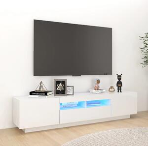 Mobile Porta TV Da Terra 140x35x38 Bianco Con Vani Salvaspazio Fonda