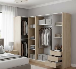 Guardaroba con appendiabiti rovere 213x184h cm - Atena