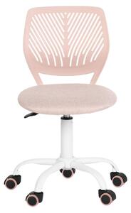 Sedia da ufficio, ergonomica, regolabile, girevole a 360°, rosa, 38x39x75-85 cm