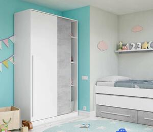 Guardaroba con appendiabiti cemento e bianco 120x200h cm - Aristode