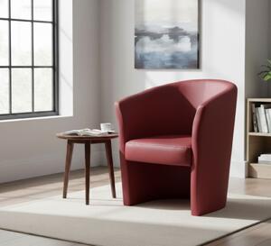 Poltrona moderna in ecopelle con braccioli rossa - Ago