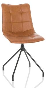 Poltrona imbottita TARVISO, rivestita in ecopelle, color marrone, dimensioni 93x48x52 cm