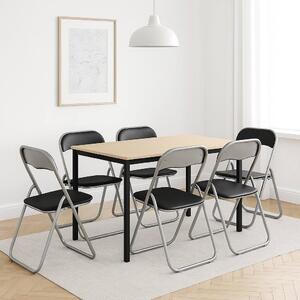 Set 6 sedie pieghevoli imbottite nere struttura in metallo - Antenore