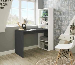 Scrivania lineare bianca e antracite 120x53cm con libreria - Ali