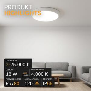ENOVALITE Plafoniera LED, sensore, EEK: F, 18W, 1880lm, 4000K, Ø250mm