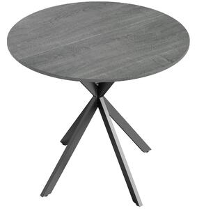 HOMCOM Tavolo da cucina rotondo, 80 cm, piano compatto, pannello truciolare, metallo, grigio | Aosom Italy