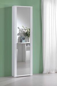Scarpiera alta bianca 50x182h cm anta a specchio - Asiago